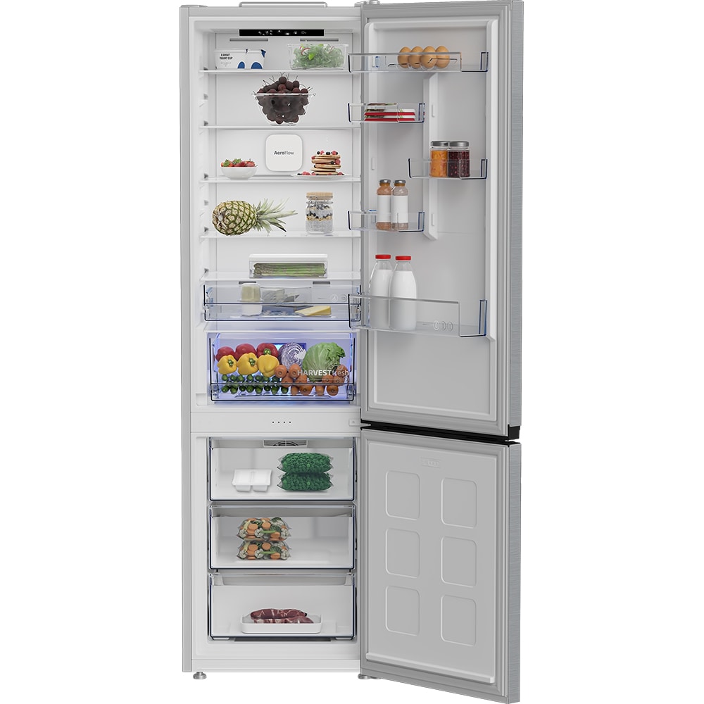 Combina frigorifica BEKO B3RCNA415HXB1, No Frost, 415 l, H 203.5 cm, Clasa D, argintiu