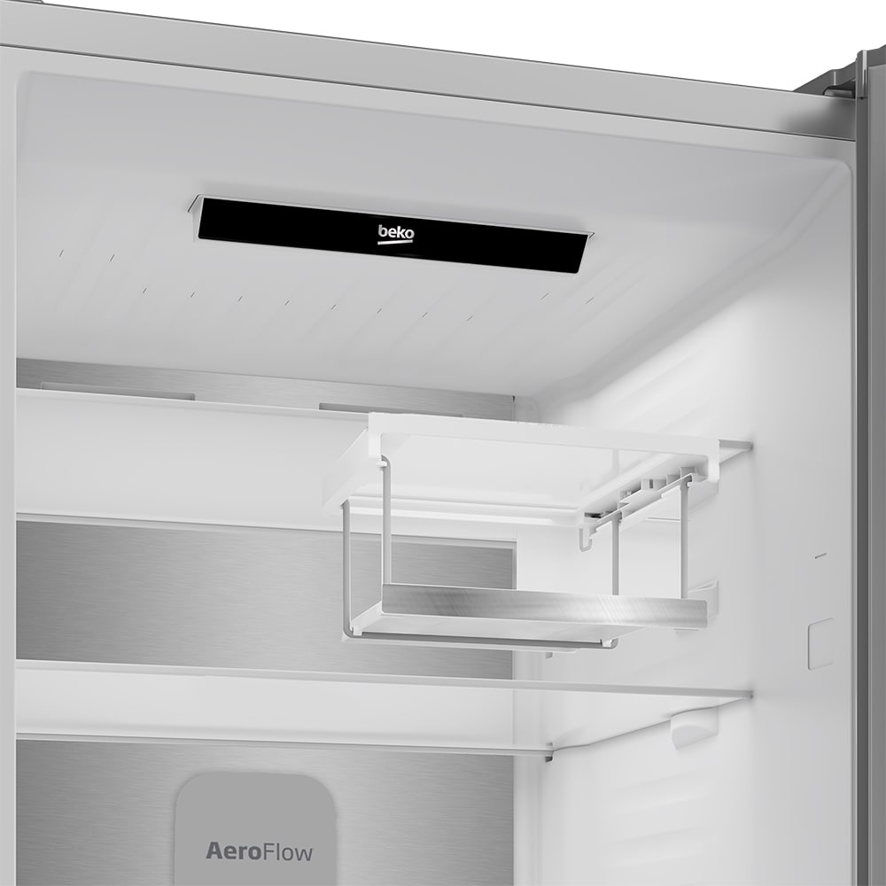 Combina frigorifica BEKO B3RCNA415HXBR, No Frost, 415 l, H 203.5 cm, Clasa D, dark inox