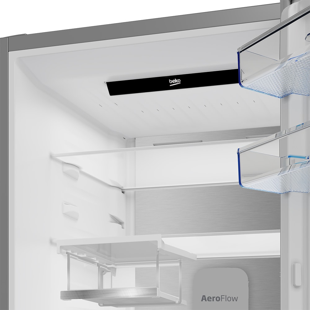 Combina frigorifica BEKO B3RCNA415HXBR, No Frost, 415 l, H 203.5 cm, Clasa D, dark inox