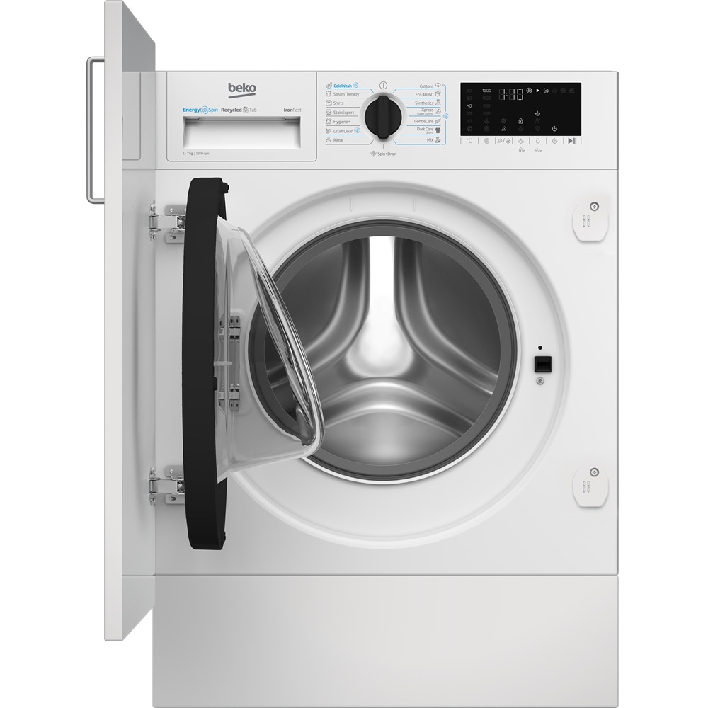 Masina de spalat rufe incorporabila BEKO B3WBT671415W, EnergySpin, SteamCure, 7 kg, 1200rpm, Clasa A, alb