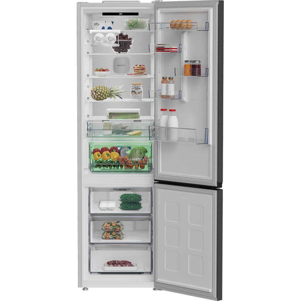 Combina frigorifica BEKO B5RCNA416HXBRW, No Frost, 415 l, H 203.5 cm, Clasa C, Wi-Fi, dark inox