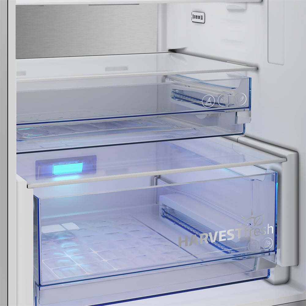 Combina frigorifica BEKO B5RCNA416HXBRW, No Frost, 415 l, H 203.5 cm, Clasa C, Wi-Fi, dark inox