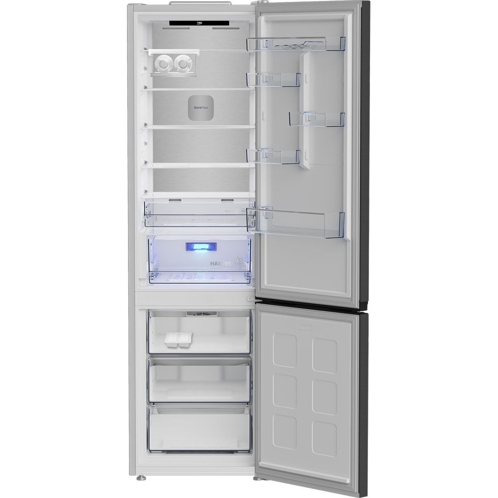 Combina frigorifica BEKO B5RCNA416HXBRW, No Frost, 415 l, H 203.5 cm, Clasa C, Wi-Fi, dark inox