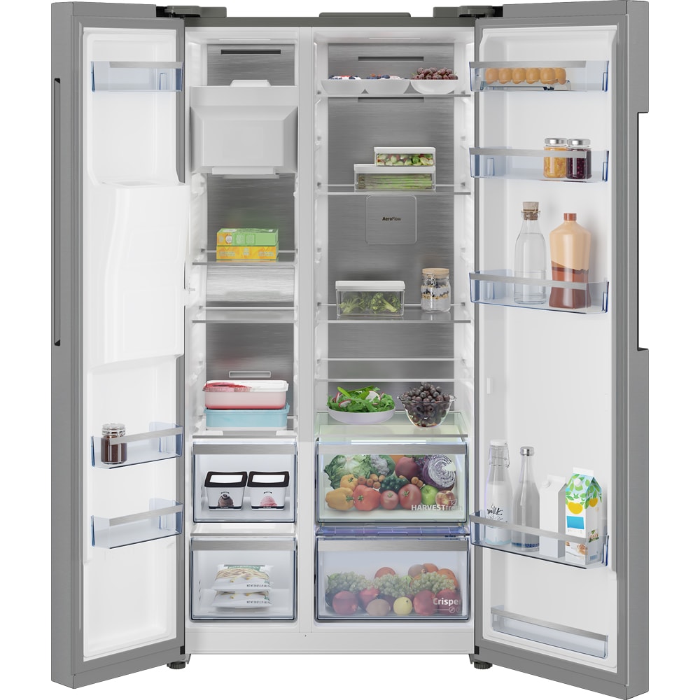 Side by Side BEKO B5RGNE64EHIBXBRW, No Frost, 643 l, H 182 cm, Clasa E, Dozator apa, Wi-Fi, dark inox