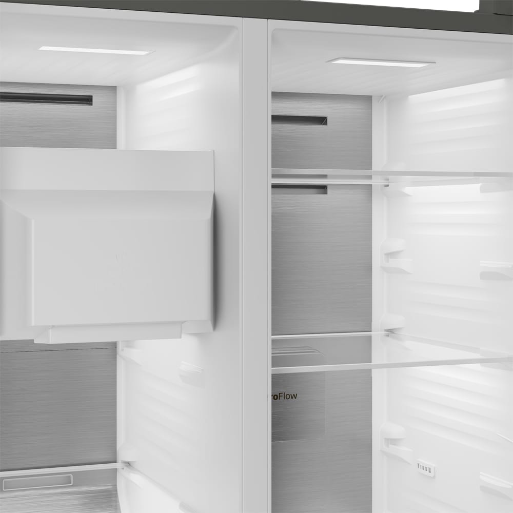 Side by Side BEKO B5RGNE64EHIBXBRW, No Frost, 643 l, H 182 cm, Clasa E, Dozator apa, Wi-Fi, dark inox