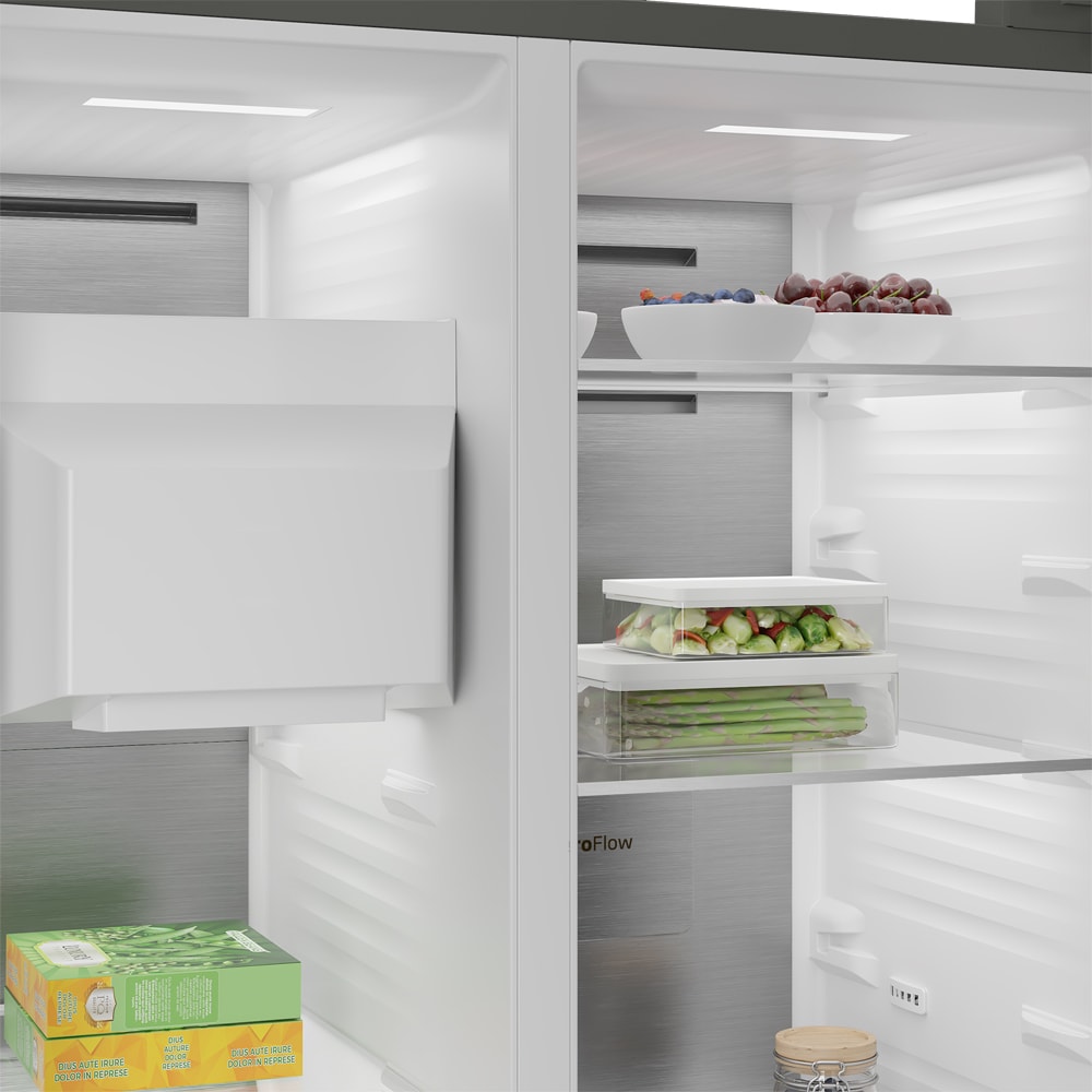 Side by Side BEKO B5RGNE64EHIBXBRW, No Frost, 643 l, H 182 cm, Clasa E, Dozator apa, Wi-Fi, dark inox