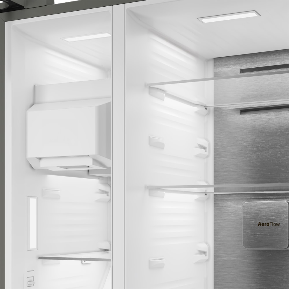 Side by Side BEKO B5RGNE64EHIBXBRW, No Frost, 643 l, H 182 cm, Clasa E, Dozator apa, Wi-Fi, dark inox