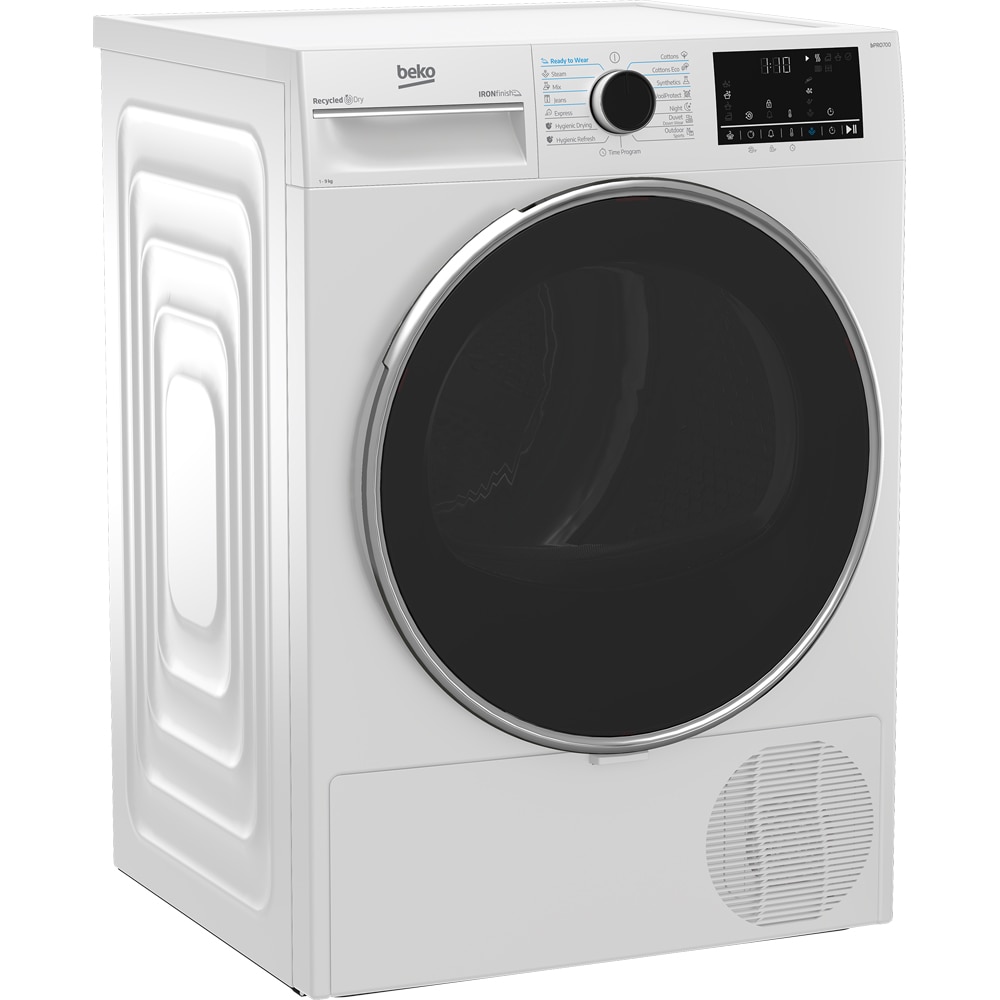 Uscator de rufe BEKO B5T49243W EU, Pompa de caldura, 9 kg, 15 programe, Clasa B, alb