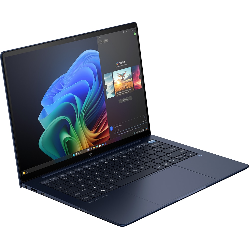 Laptop HP EliteBook Ultra G1i, Intel Core Ultra 7 258V pana la 4.8GHz, 14" 2.8K Touch, 32GB, SSD 1TB, Intel Arc Graphics, Windows 11 Pro, albastru