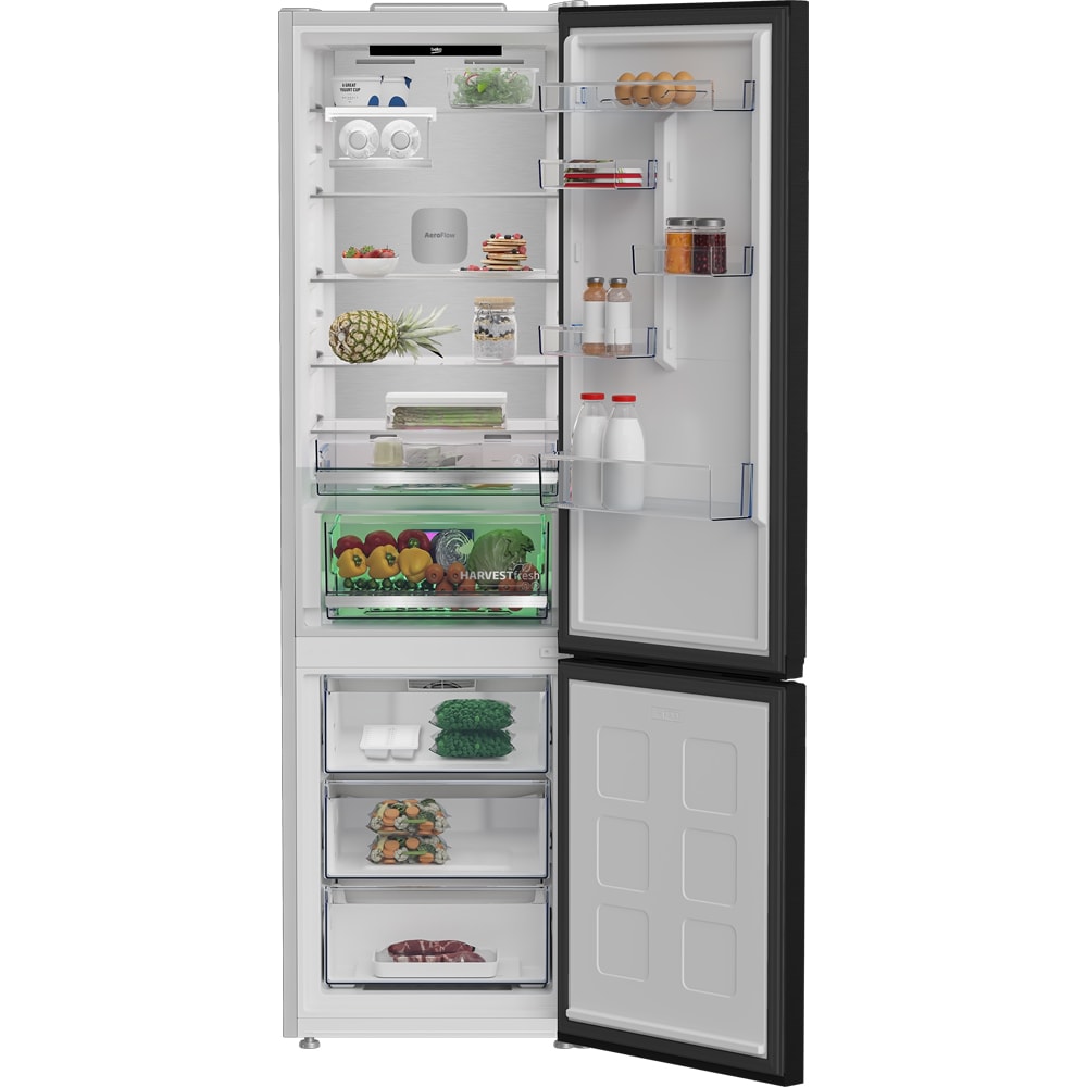 Combina frigorifica BEKO B7RCNA417HXBRW, No Frost, 415 l, H 203.5 cm, Clasa B, dark inox