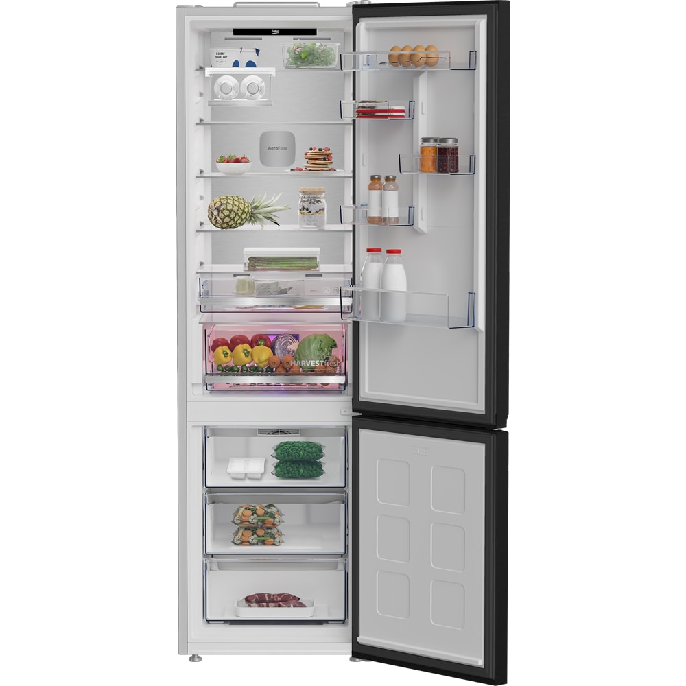 Combina frigorifica BEKO B7RCNA417HXBRW, No Frost, 415 l, H 203.5 cm, Clasa B, dark inox