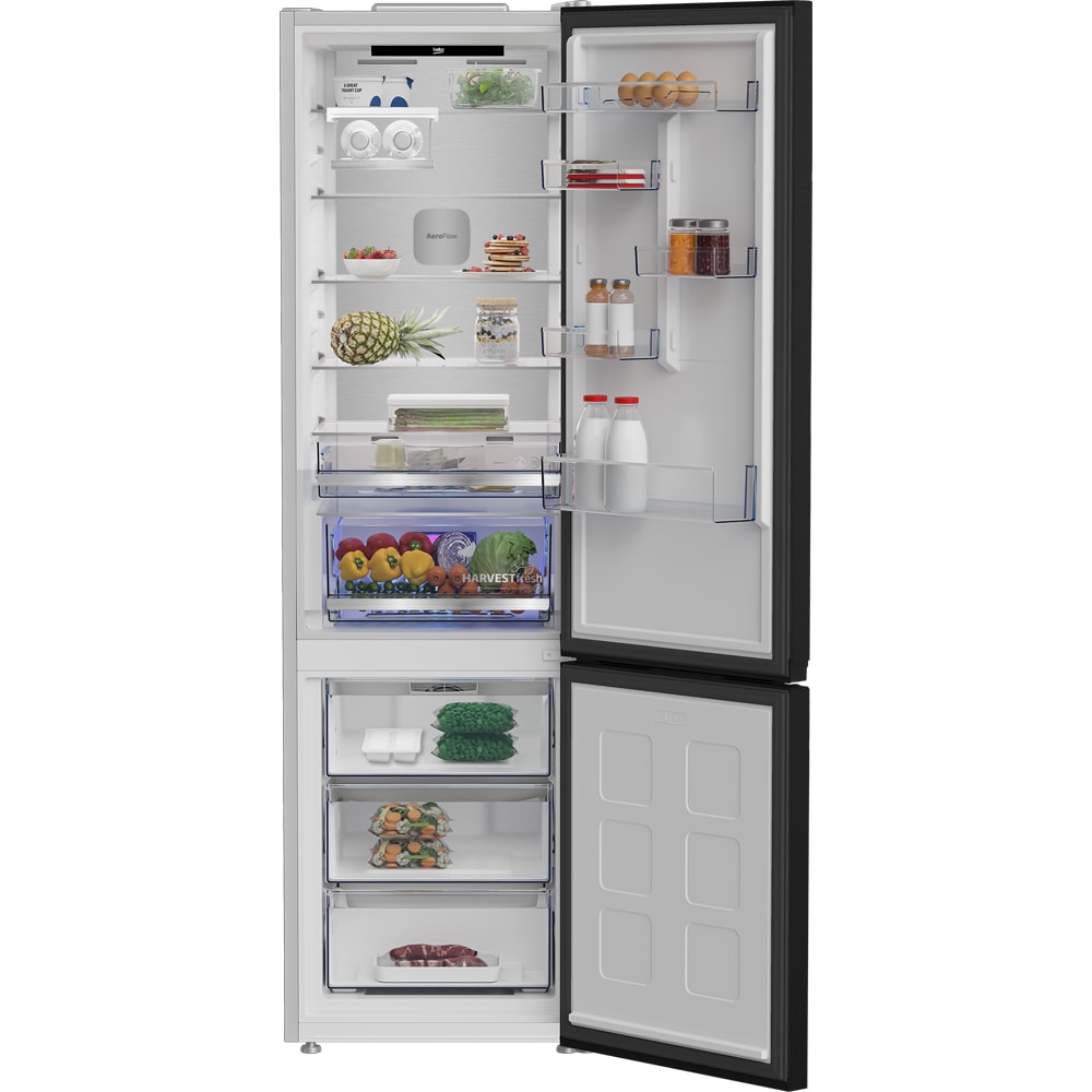 Combina frigorifica BEKO B7RCNA417HXBRW, No Frost, 415 l, H 203.5 cm, Clasa B, dark inox