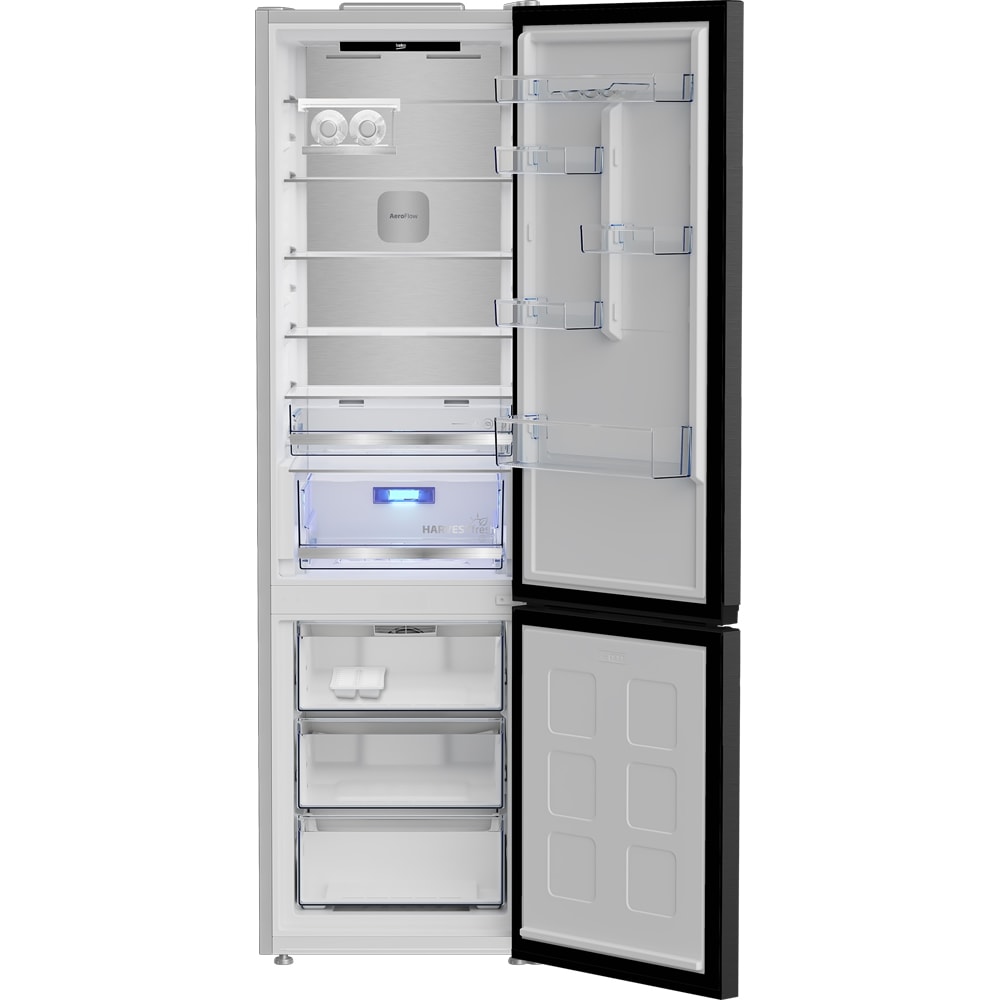 Combina frigorifica BEKO B7RCNA417HXBRW, No Frost, 415 l, H 203.5 cm, Clasa B, dark inox