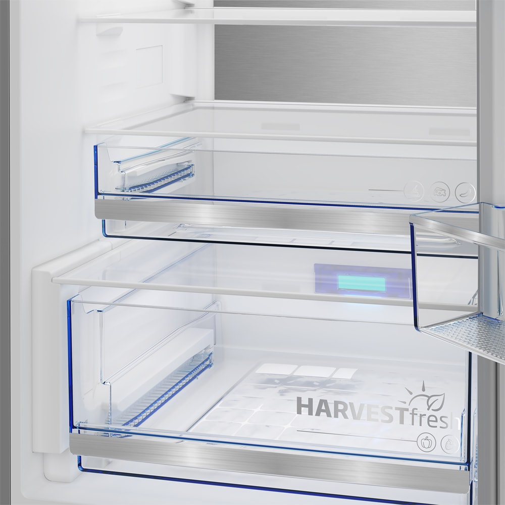 Combina frigorifica BEKO B7RCNA417HXBRW, No Frost, 415 l, H 203.5 cm, Clasa B, dark inox