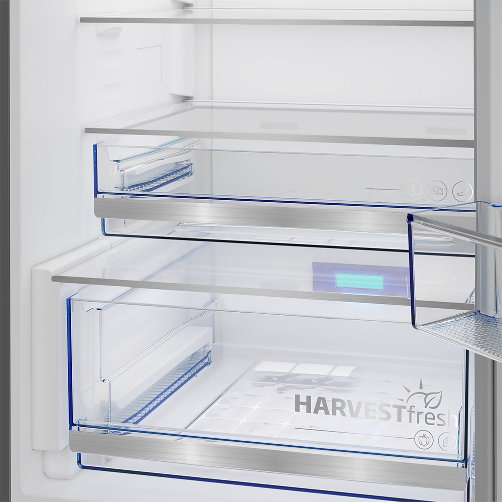 Combina frigorifica BEKO B7RCNA418HXBRW, No Frost, 415 l, H 203.5 cm, Clasa A, dark inox