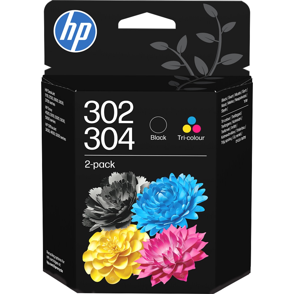 Pachet cu 2 cartuse originale HP 302/304 (B82L1AE), negru/tricolor