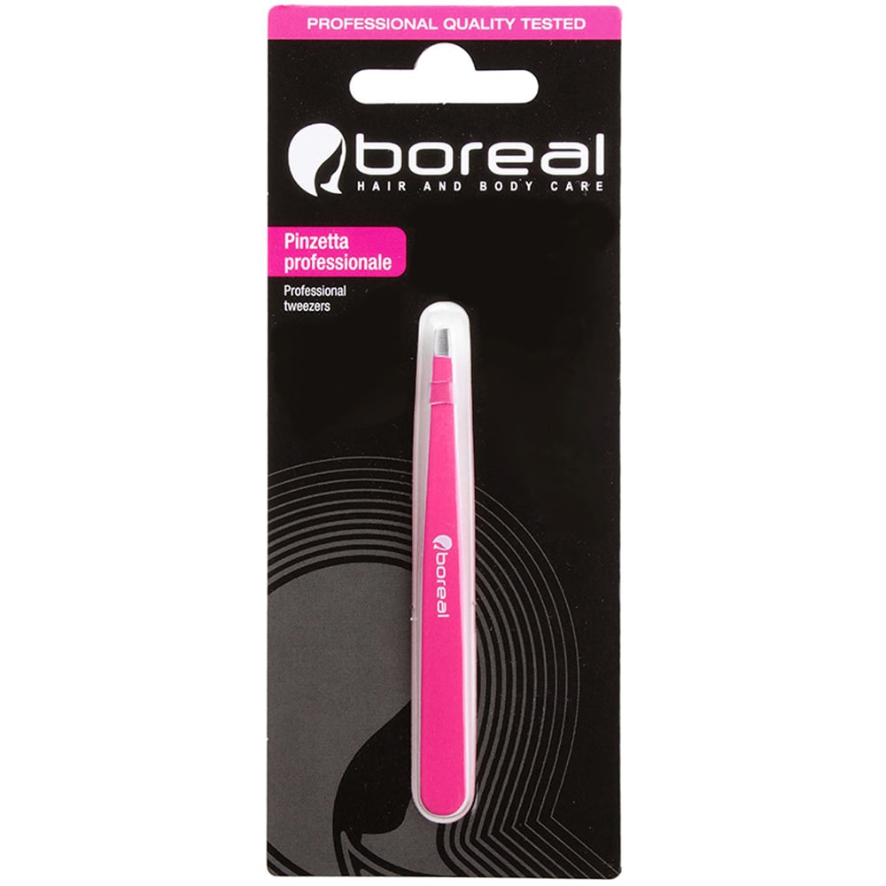 Penseta profesionala BOREAL B934, varf drept, 9.5cm, roz