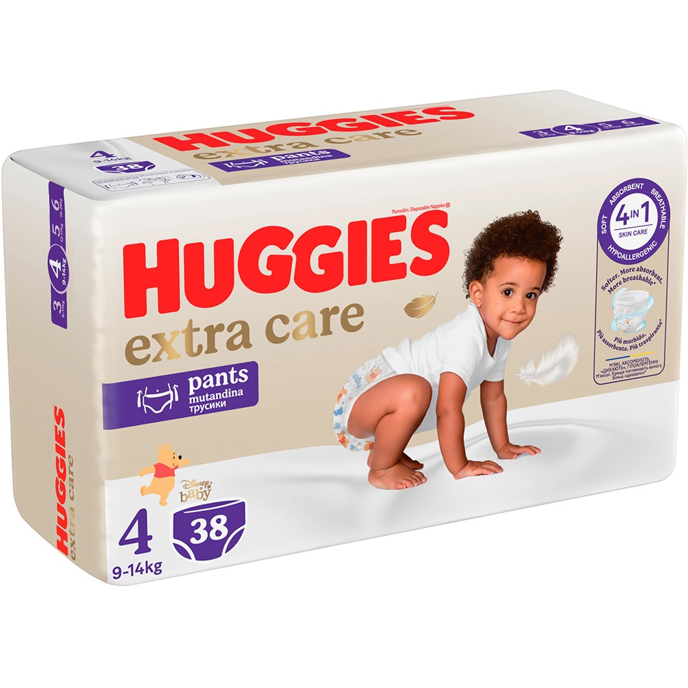 Scutece chilotel HUGGIES Extra Care Pants Mega nr 4, Unisex, 9-14 kg, 38 buc