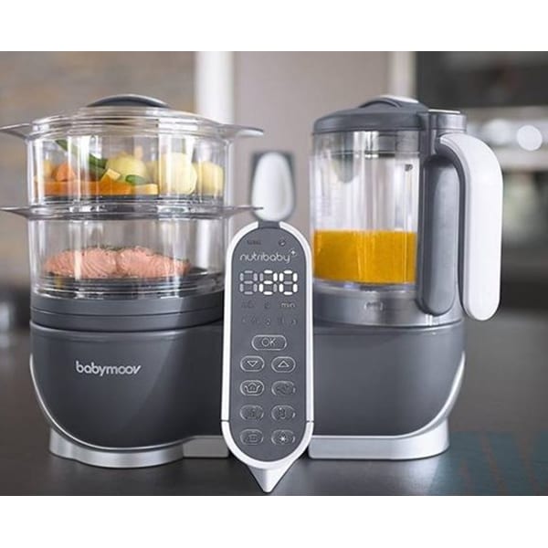 Robot multifunctional 5 in 1 BABYMOOV Nutribaby Plus, 1500ml, 750W, gri-alb