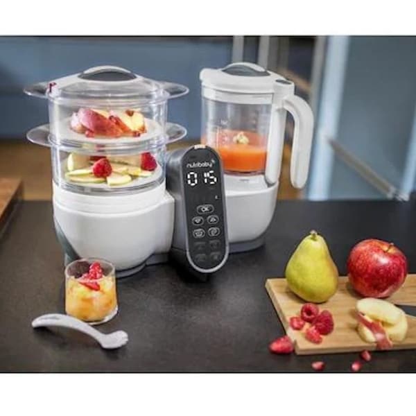 Robot multifunctional 5 in 1 BABYMOOV Nutribaby Plus, 1500ml, 750W, gri-alb