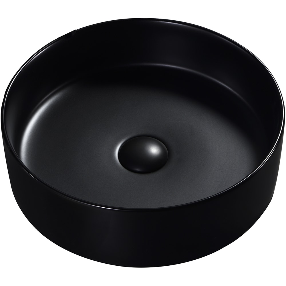 Lavoar pe blat, portelan, 40 cm, negru mat