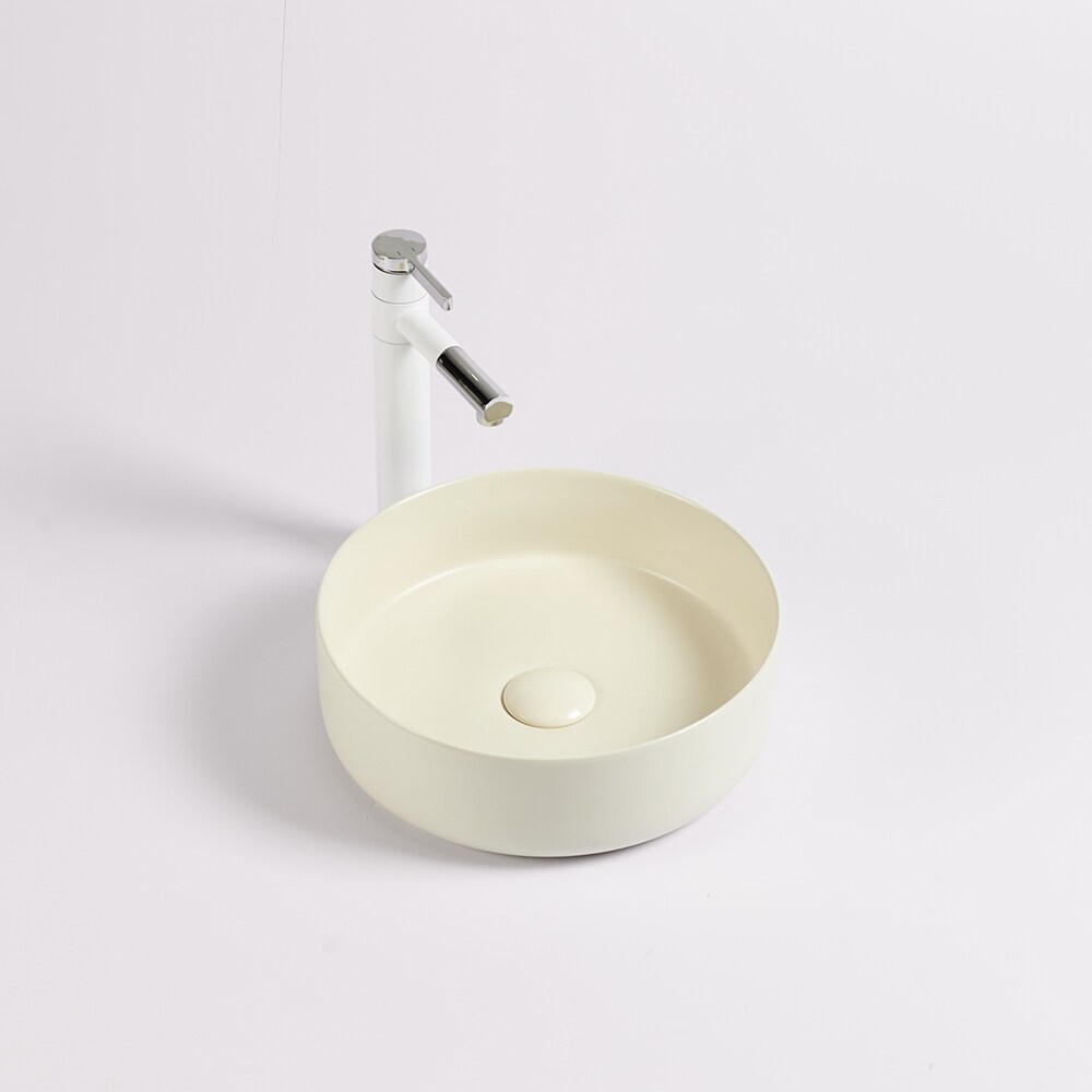 Lavoar pe blat, portelan, 40 cm, crem mat