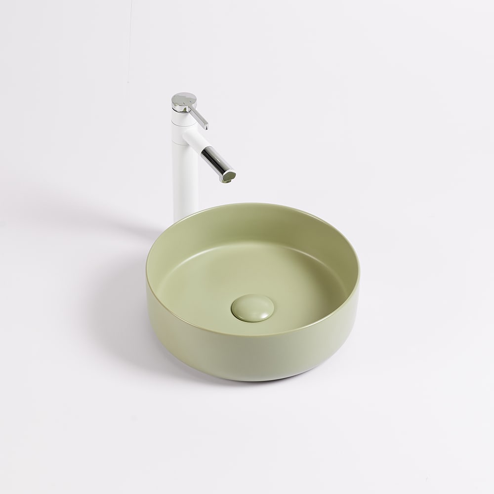 Lavoar pe blat, portelan, 40 cm, verde deschis mat