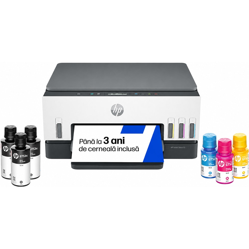 Multifunctional inkjet color HP Smart Tank 670 All-in-One CISS, A4, USB, Wi-Fi
