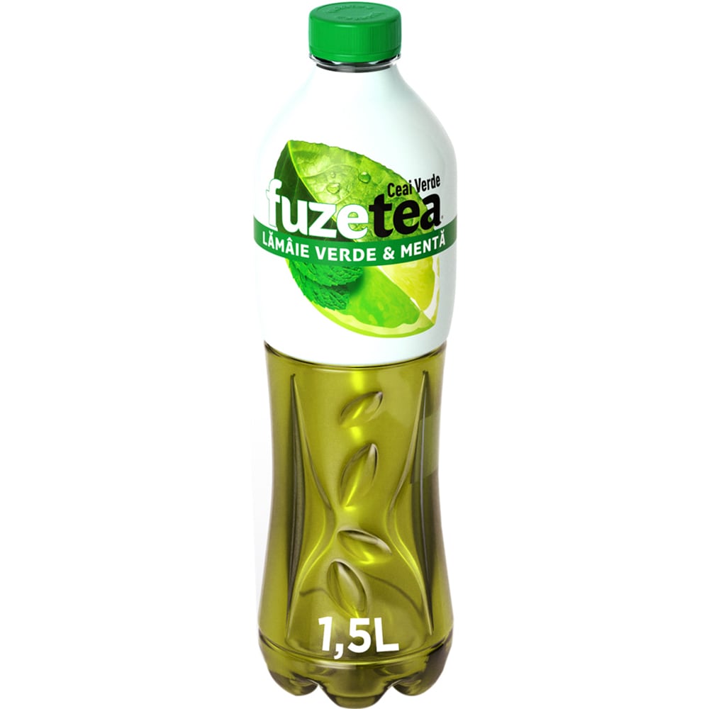 Ice Tea FUZETEA Ceai Verde, Lamaie Verde si Menta bax 1.5L X 6 sticle