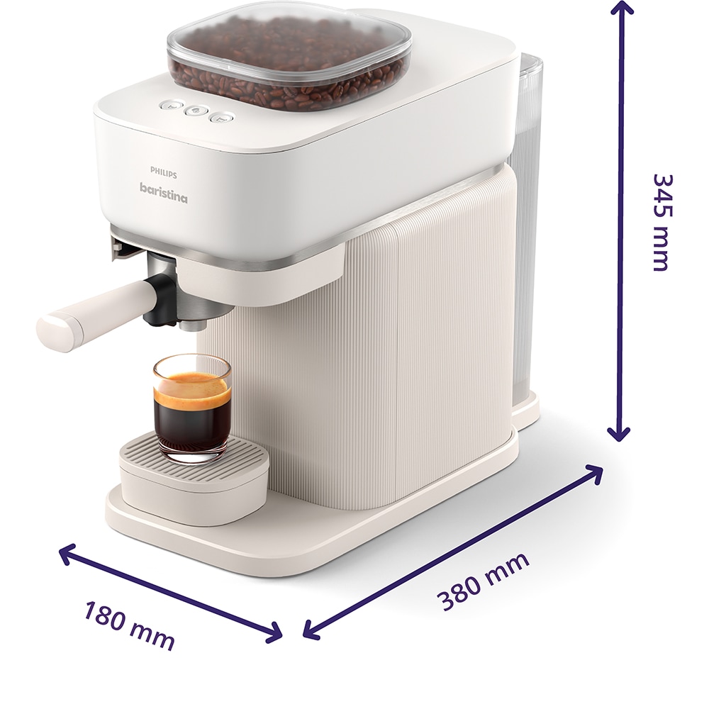 Espressor manual PHILIPS Baristina BAR300/00, 1.2l, 1550W, 16 bar, alb