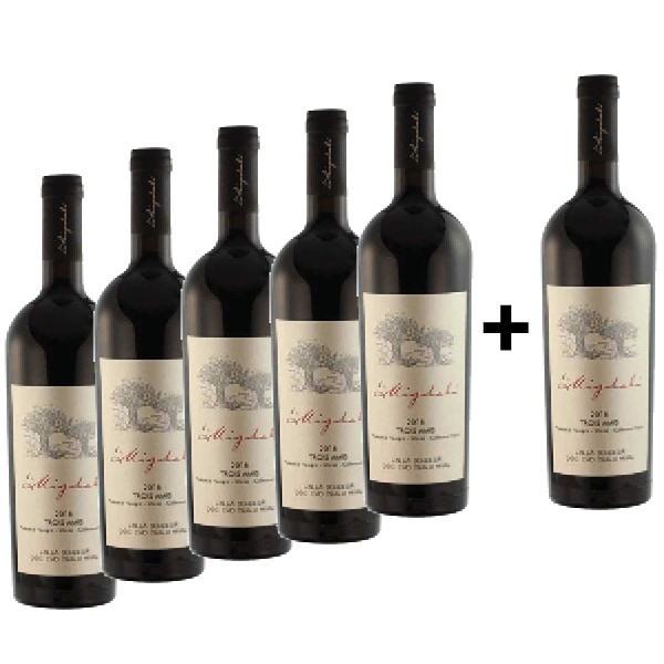 Vin rosu sec Domeniile La Migdali Trois Amis, 0.75L, 5+1 sticle