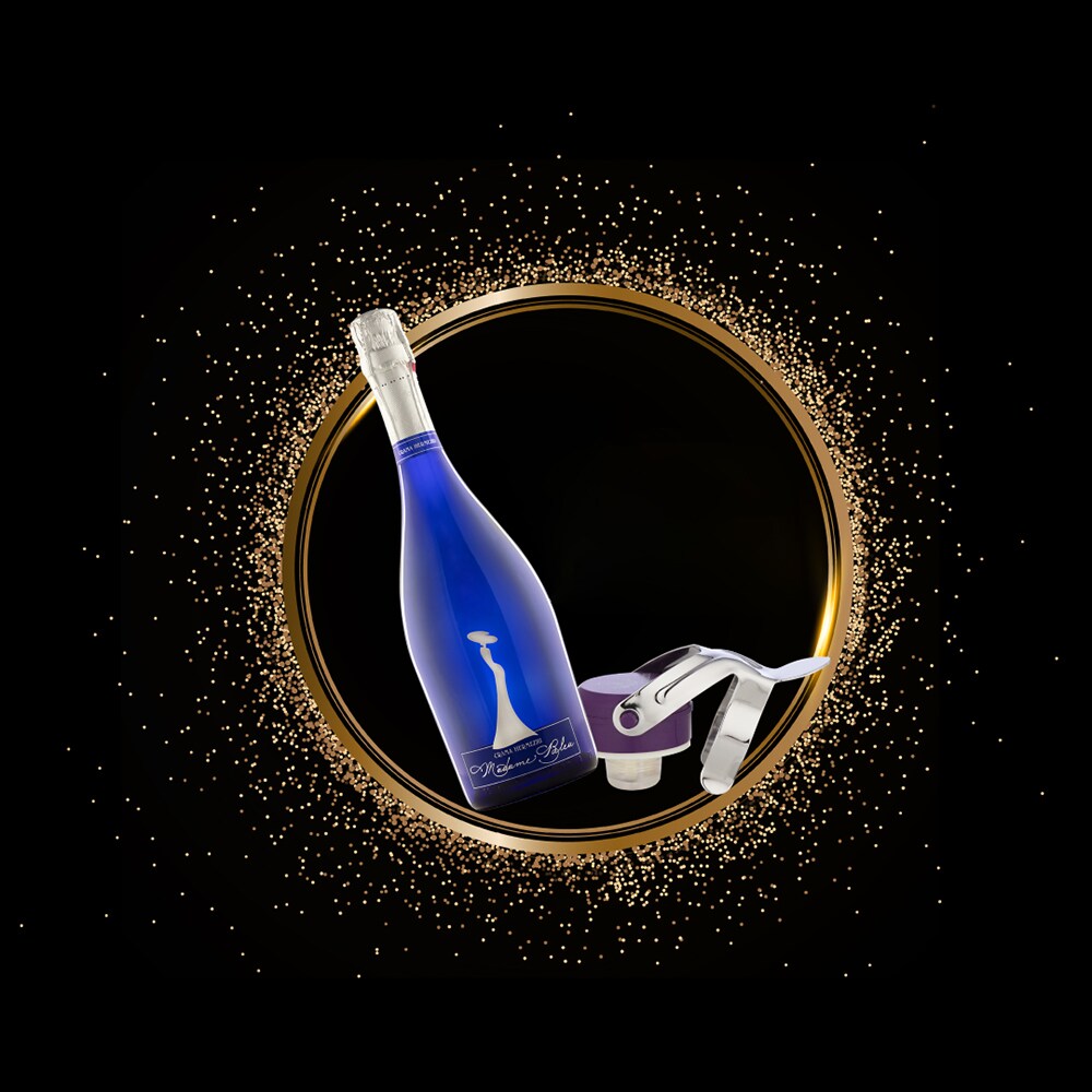 Vin spumant alb demisec Crama Hermeziu, Madame Bleu, 0.75L, bax 6 sticle