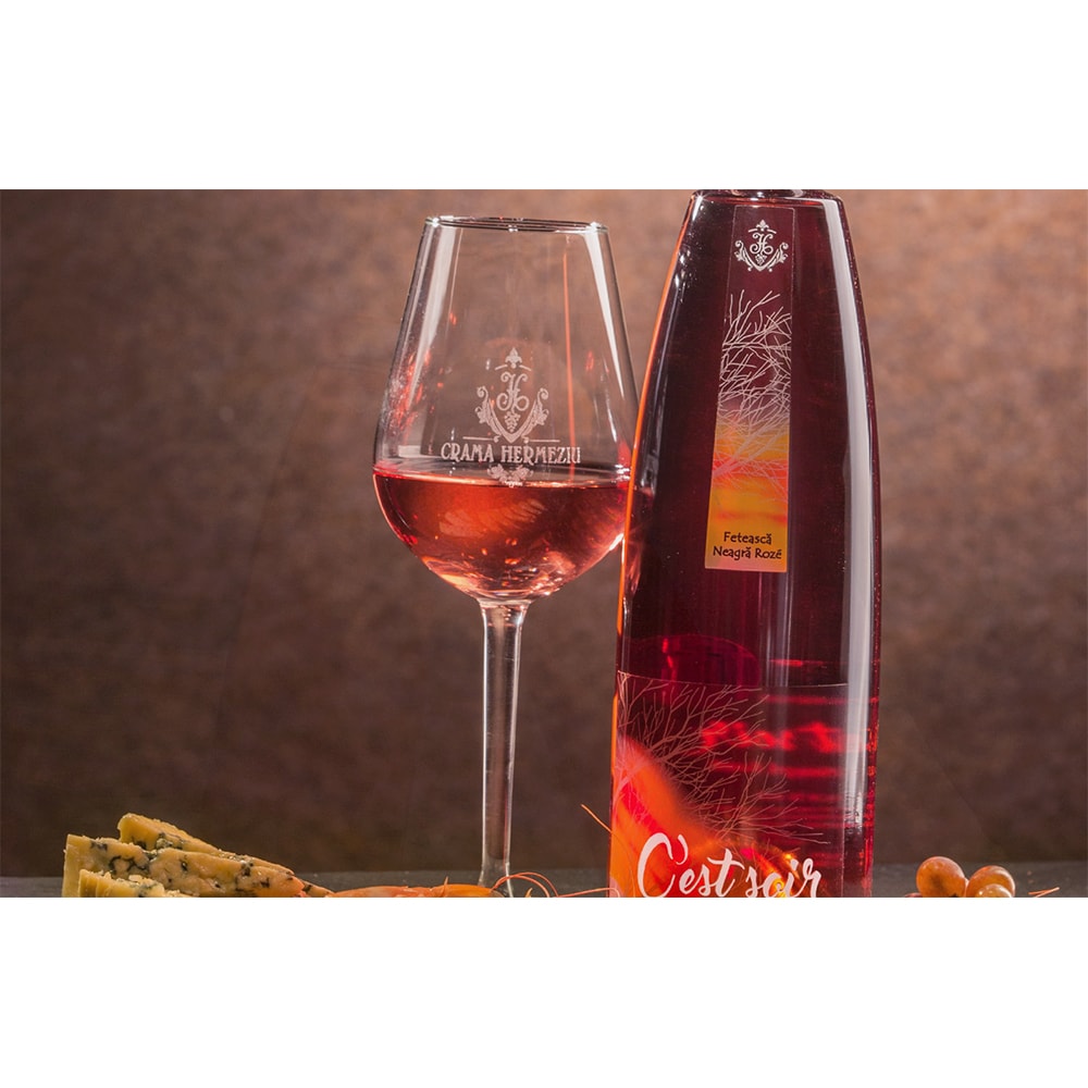 Vin rose sec Crama Hermeziu C'est Soir Feteasca Neagra, 0.75L, bax 6 sticle