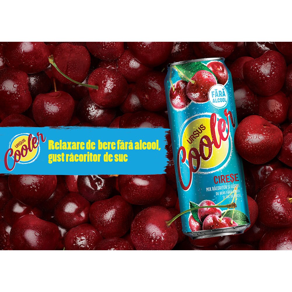 Bere cu arome Ursus Cooler Cirese bax 0.5L x 4 doze