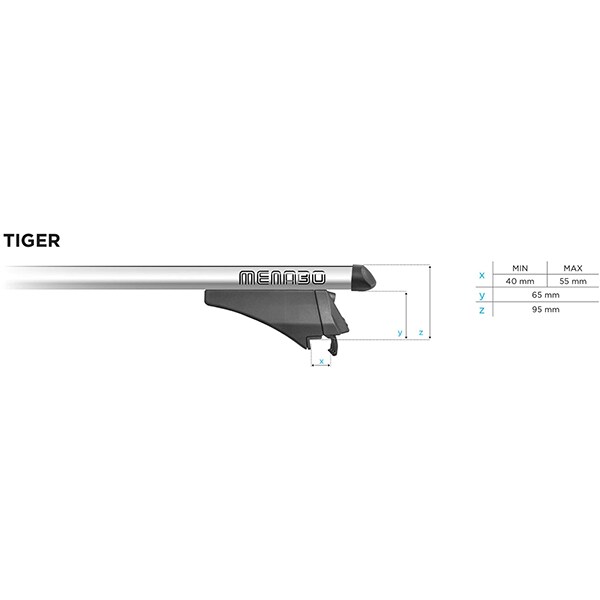 Bare transversale MENABO Tiger, Ford Ka + Active, 2019-Prezent, 120 cm