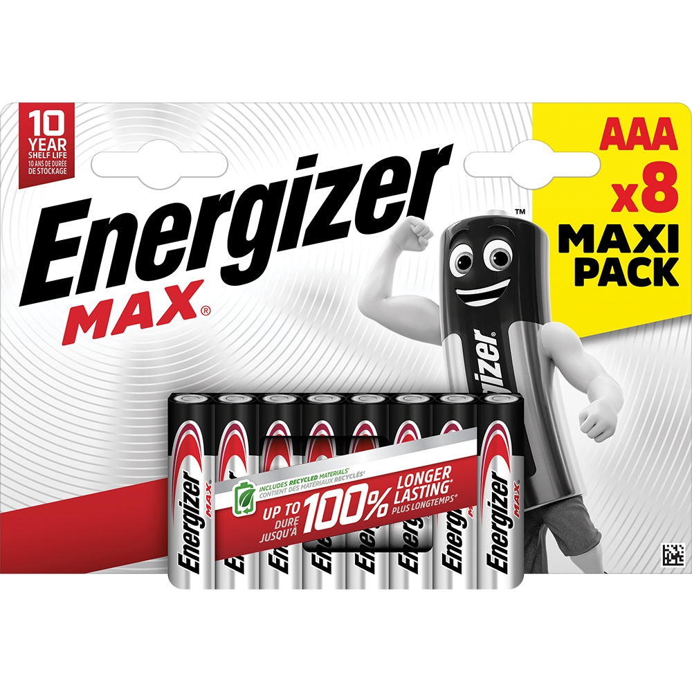 Baterii alcaline ENERGIZER AAA, 1.5V, 8 bucati