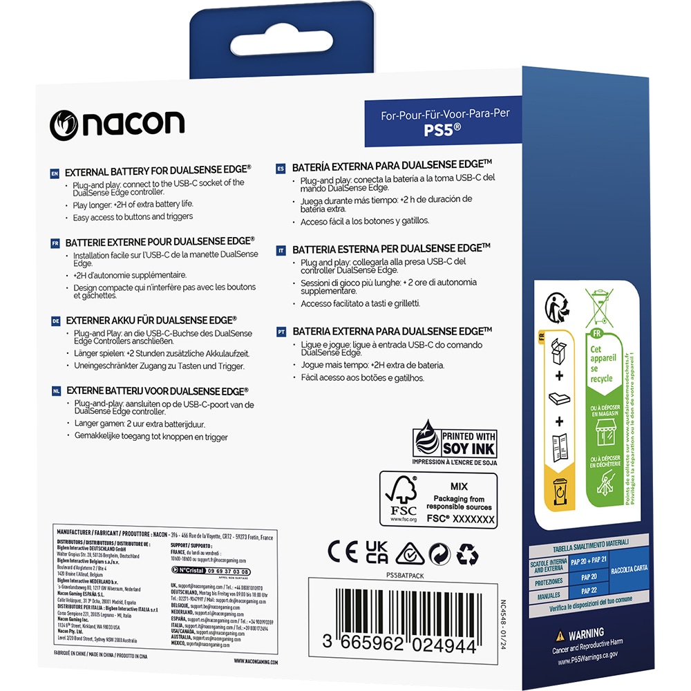 Baterie externa NACON pentru Controller Wireless DualSense Edge PS5