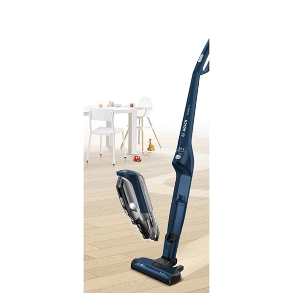 Aspirator vertical BOSCH Readyy'y 2in1 BBH22454, 0.3l, 20.4V, autonomie max 44 min, EasyCLean, albastru inchis 