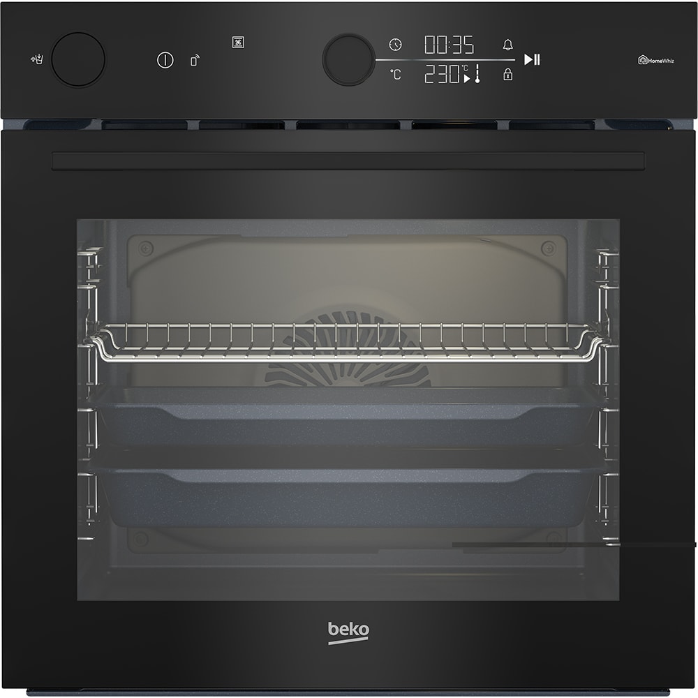 Cuptor incorporabil BEKO BBIS17401BC, Electric, Autocuratare SteamShine, 72 l, Clasa A+, negru