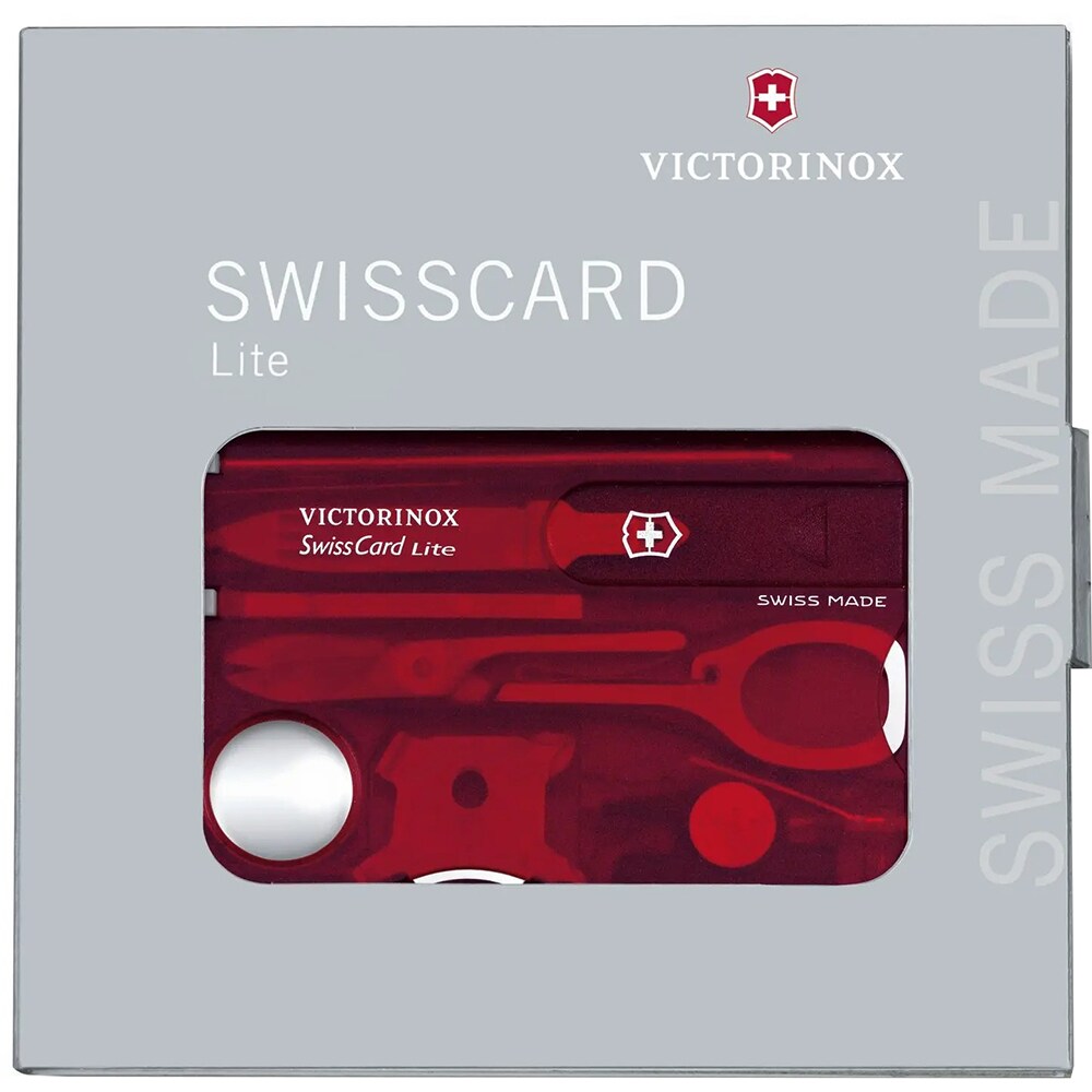 Card multifunctional VICTORINOX SwissCard Lite 0.7300.T, 13 functii, ABS, rosu