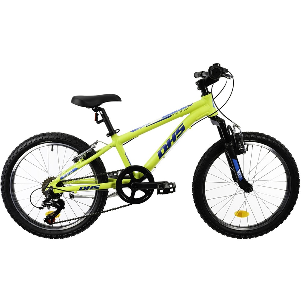 Bicicleta copii MTB DHS Terrana 2023, roata 20", 6 viteze, frana V-brake, verde