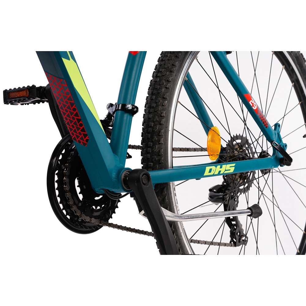 Bicicleta MTB DHS Terrana 2923 L, roata 29", 21 viteze, schimbator Shimano, frana V-brake, verde