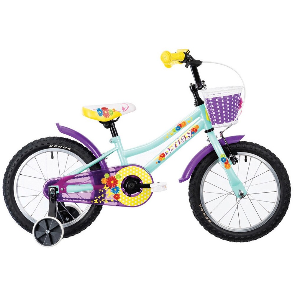 Bicicleta copii DHS 1602, roata 16", frana V-brake, turcoaz