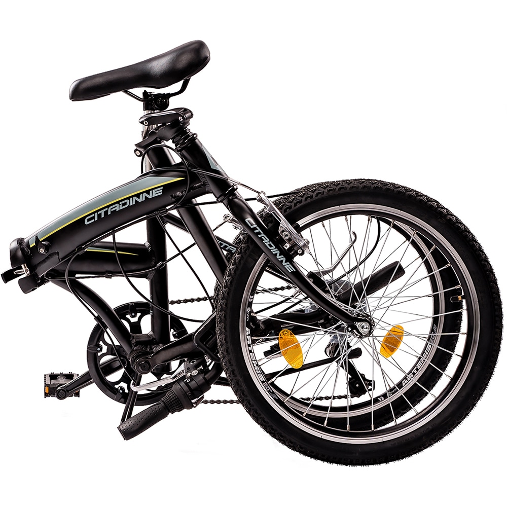 Bicicleta pliabila DHS 2095, roata 20", 6 viteze, schimbator Shimano, frana V-brake, negru