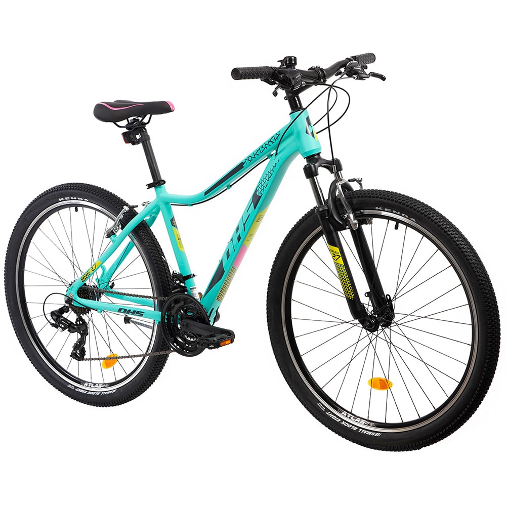 Bicicleta MTB DHS Terrana 2722 S, roata 27.5", 21 viteze, schimbator Shimano, frana V-brake, turcoaz