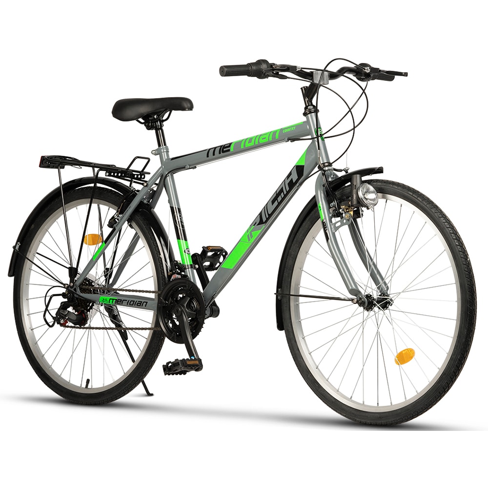 Bicicleta de oras RICH Meridian R2635A, roata 26", 18 viteze, schimbator Saiguan, frana V mecanica, gri