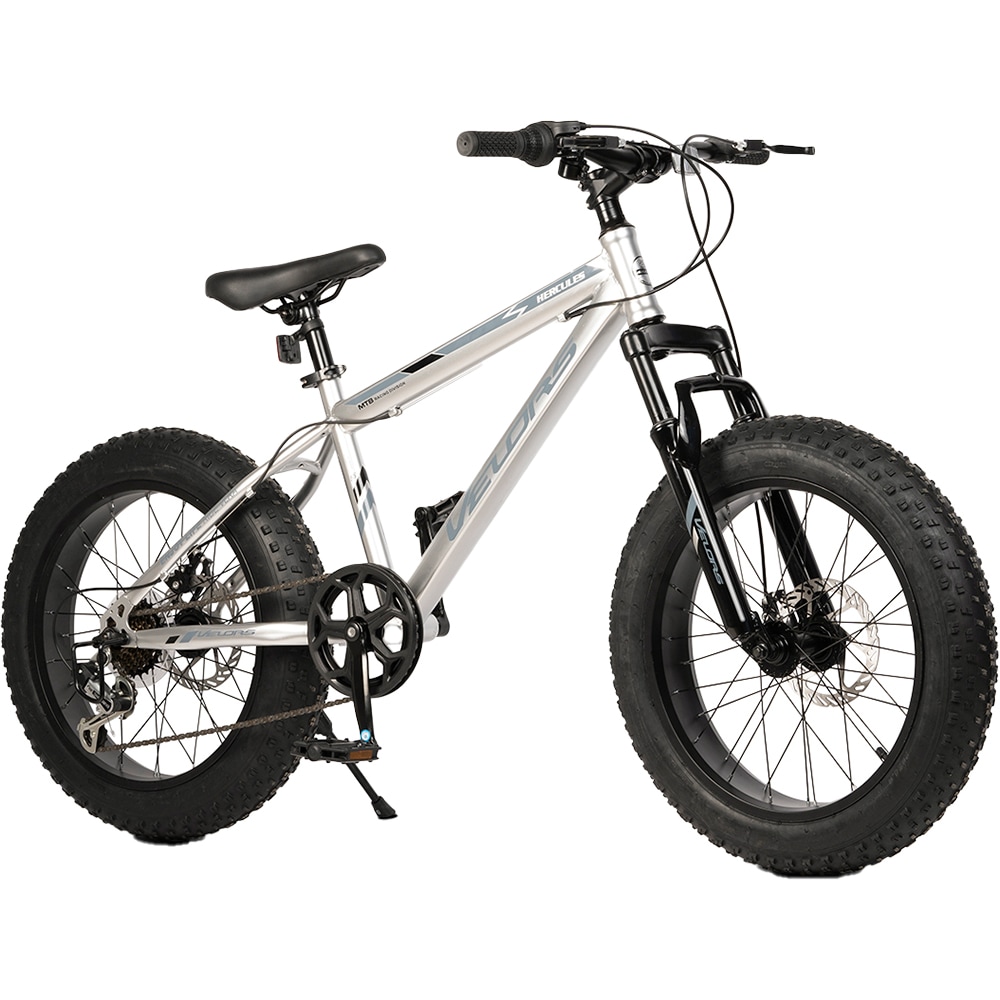 Bicicleta copii VELORS V2019B, roata 20", 7 viteze, frana disc mecanica, argintiu