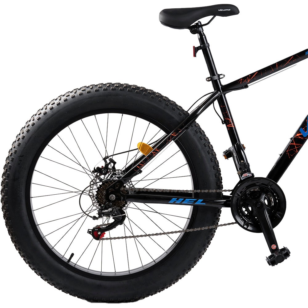 Bicicleta Fat Bike VELORS V2619B, roata 26", 21 viteze, schimbator Sunrun, frana disc mecanica, negru-albastru