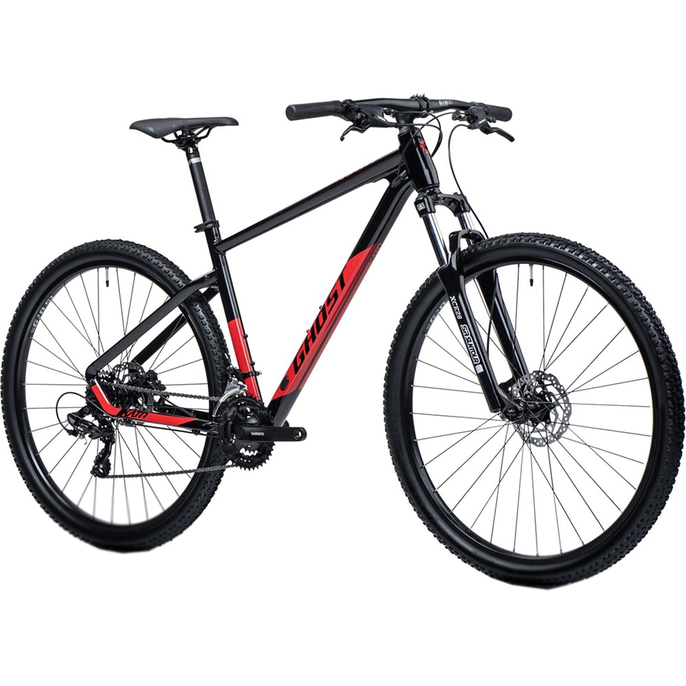 Bicicleta MTB GHOST Kato S, roata 27", 7 viteze, schimbator Shimano, frana disc hidraulica, rosu-negru