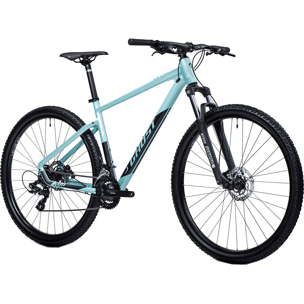 Bicicleta MTB GHOST Kato S, roata 27", 7 viteze, schimbator Shimano, frana disc hidraulica, turcoaz
